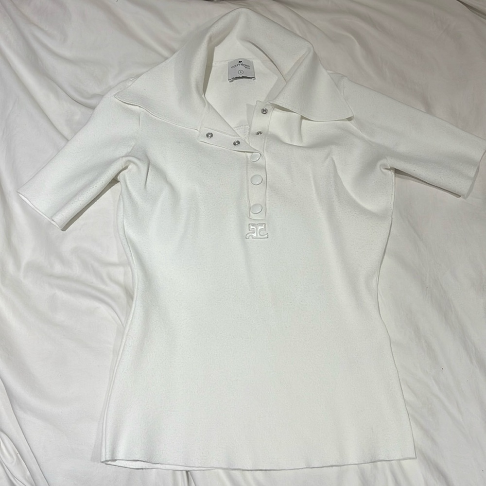 Courreges White Polo Top